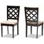 Baxton Studio Ramiro Modern And Contemporary Sand Fabric Upholstered And Dark Brown Finished Wood 2 Piece Dining Chair Set