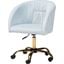 Baxton Studio Ravenna Contemporary Glam And Luxe Aqua Velvet Fabric And Gold Metal Swivel Office Chair