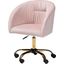 Baxton Studio Ravenna Contemporary Glam And Luxe Blush Pink Velvet Fabric And Gold Metal Swivel Office Chair