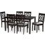 Baxton Studio Renaud Modern and Contemporary Grey Fabric Upholstered and Dark Brown Finished Wood 7-Piece Dining Set