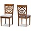 Baxton Studio Renaud Modern And Contemporary Grey Fabric Upholstered And Walnut Brown Finished Wood 2 Piece Dining Chair Set