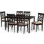 Baxton Studio Renaud Modern and Contemporary Sand Fabric Upholstered and Dark Brown Finished Wood 7-Piece Dining Set