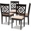 Baxton Studio Renaud Modern And Contemporary Sand Fabric Upholstered Espresso Brown Finished Wood Dining Chair Set Of 4