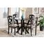 Baxton Studio Riona Sand Fabric Upholstered and Dark Brown Finished Wood 5-Piece Dining Set