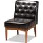 Baxton Studio Riordan Mid-Century Modern Dark Brown Faux Leather Upholstered And Walnut Brown Finished Wood Dining Chair