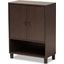 Baxton Studio Rossin Modern And Contemporary Dark Brown Finished Wood 2 Door Entryway Shoe Storage Cabinet With Bottom Shelf
