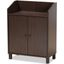 Baxton Studio Rossin Modern And Contemporary Dark Brown Finished Wood 2 Door Entryway Shoe Storage Cabinet With Top Shelf