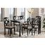 Baxton Studio Ruth Sand Fabric Upholstered and Dark Brown Finished Wood 7-Piece Dining Set