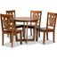 Baxton Studio Salida Modern And Contemporary Transitional Walnut Brown Finished Wood 5 Piece Dining Set