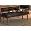 Baxton Studio Sanford Mid-Century Modern Dark Brown Faux Leather Upholstered and Walnut Brown Finished Wood Dining Bench