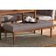 Baxton Studio Sanford Mid-Century Modern Grey Fabric Upholstered and Walnut Brown Finished Wood Dining Bench