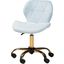 Baxton Studio Savara Contemporary Glam And Luxe Aqua Velvet Fabric And Gold Metal Swivel Office Chair