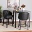 Baxton Studio Theron Mid-Century Transitional Black Faux Leather And Espresso Brown Finished Wood 2-Piece Swivel Counter Stool Set