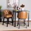 Baxton Studio Theron Mid-Century Transitional Tan Faux Leather And Espresso Brown Finished Wood 2-Piece Swivel Counter Stool Set