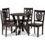 Baxton Studio Valda Modern And Contemporary Transitional Dark Brown Finished Wood 5 Piece Dining Set