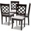 Baxton Studio Verner Modern And Contemporary Grey Fabric Upholstered Espresso Brown Finished Wood Dining Chair Set Of 4