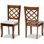 Baxton Studio Verner Modern and Contemporary Grey Fabric Upholstered Walnut Finished Wood 2-Piece Dining Chair Set