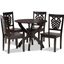 Baxton Studio Wanda Modern And Contemporary Transitional Dark Brown Finished Wood 5 Piece Dining Set