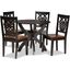 Baxton Studio Wanda Modern And Contemporary Transitional Two Tone Dark Brown And Walnut Brown Finished Wood 5 Piece Dining Set