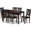 Baxton Studio Zamira Modern And Contemporary Transitional Dark Brown Finished Wood 7 Piece Dining Set