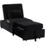 Bayani Velvet Adjustable Sleeper Lounge Chaise In Black