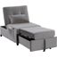Bayani Velvet Adjustable Sleeper Lounge Chaise In Gray
