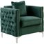 Bayberry Green Velvet Chair With 1 Pillow