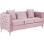 Bayberry Pink Velvet Sofa With 3 Pillows