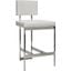Baylor White Vinyl And Nickel Modern Counter Height Stool