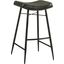Bayu Leather Upholstered Saddle Seat Backless Bar Stool Set of 2 In Antique Espresso and Black
