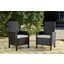 Beachcroft Outdoor Arm Chair with Cushion Set of 2 In Black/Light Gray