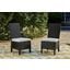 Beachcroft Outdoor Side Chair with Cushion Set of 2 In Black/Light Gray