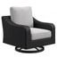 Beachcroft Outdoor Swivel Lounge with Cushion In Black/Light Gray