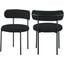 Beacon Boucle Fabric Dining Chair Set of 2 In Black