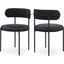 Beacon Vegan Leather and Boucle Fabric Dining Chair Set of 2 In Black