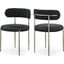Beacon Black Faux Leather And Boucle Fabric Dining Chair Set of 2 886Black-C