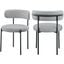 Beacon Boucle Fabric Dining Chair Set of 2 In Grey