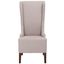 Becall Taupe and Cherry Mahogany Linen 20 Inch Dining Chair with Flat Nailhead Detail