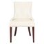 Becca Flat Cream and Cherry Mahogany Cream Leather Chair with Nailhead Detail