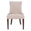 Becca Taupe and Cherry Mahogany Linen Dining Chair with Silver Nailhead Detail