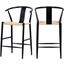 Beck Beige Hand Woven Rope Stool Set Of 2 894Black-C
