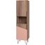 Beekman 17.51 Narrow Bookcase Cabinet With 5 Shelves In Brown And Pink