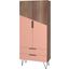 Beekman 67.32 Tall Cabinet With 6 Shelves In Brown And Pink