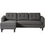 Belagio Charcoal Fabric Left Sofa Bed With Chaise