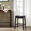 Belfast Saddle Counter Stool In Navy