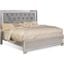 Belisa Crystal Tufted With Led Lightning Queen Bed In Metalic Silver
