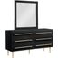 Bellanova Black Dresser With Mirror With Gold Accents