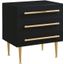 Bellanova Black Nightstand With Gold Accents