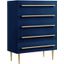 Bellanova Navy 5 Drawer Chest With Gold Accents