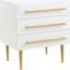 Bellanova White Nightstand With Gold Accents